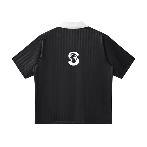 Contrast Collar Striped Soccer Jersey