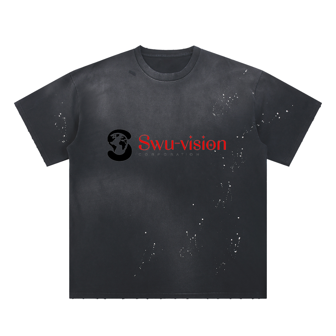 Hand-Frayed Sunfade Paint Splatter T-Shirt